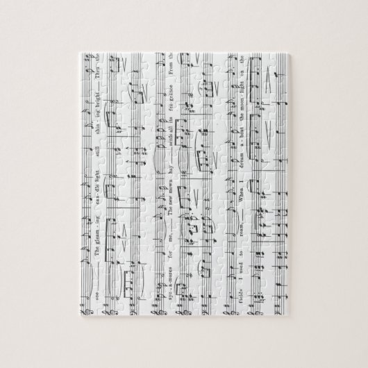 Blad Music Black en White Pattern Legpuzzel (Verticaal)