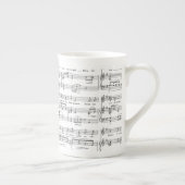 Blad Music Black en White Pattern Porselein Kop (Rechts)