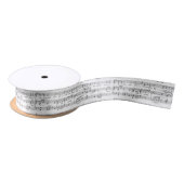 Blad Music Black en White Pattern Satijnen Lint (Spoel)