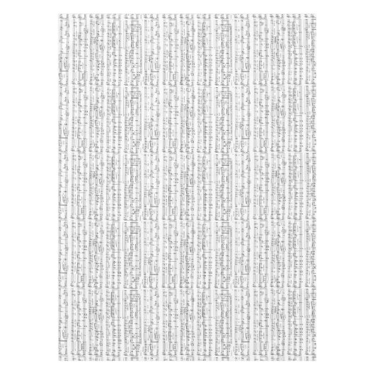 Blad Music Black en White Pattern Tafelkleed (Voorkant)