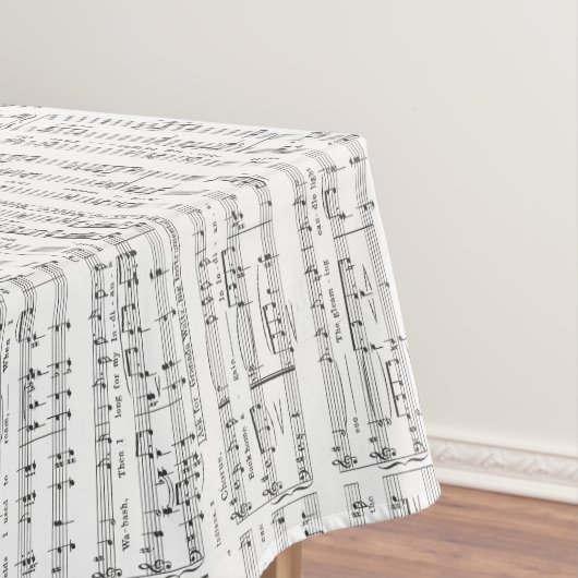 Blad Music Black en White Pattern Tafelkleed (Voorbeeld)