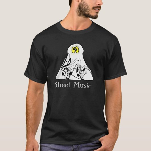 Blad Music Ghost Halloween T-shirt (Voorkant)