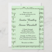 Blad Music Green Wedding Invitation Kaart (Voorkant)