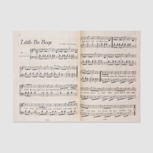  blad Music Little Bo Beep Verenigd Koninkrijk Tissuepapier (Voorkant)