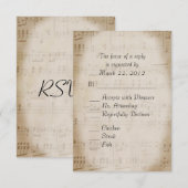 Blad Music Menu RSVP (Voorkant / Achterkant)