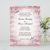 Blad Music Pink Wedding 2 Kaart (Staand voorkant)