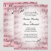Blad Music Pink Wedding 2 Kaart (Voorkant / Achterkant)