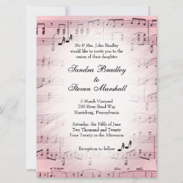 Blad Music Pink Wedding 2 Kaart