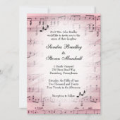 Blad Music Pink Wedding 2 Kaart (Voorkant)