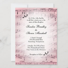 Blad Music Pink Wedding 2 Kaart