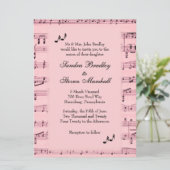 Blad Music Pink Wedding Uitnodiging (Staand voorkant)