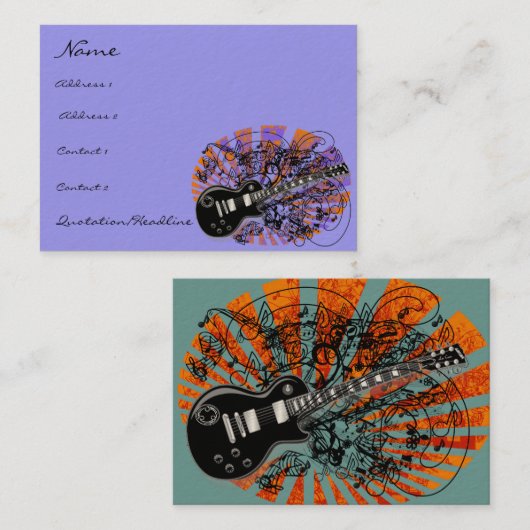  blad Music Rock N Roll Visitekaartje (Voorkant / Achterkant)