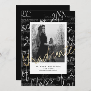 Blad Music Script Black Photo Drive-by Afstuderen Kaart