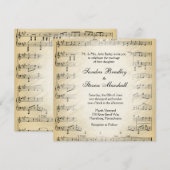 Blad Music Theme Weddenschap Kaart (Voorkant / Achterkant)