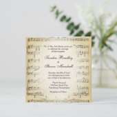 Blad Music Theme Weddenschap Kaart (Staand voorkant)