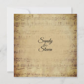 Blad Music Theme Weddenschap Kaart (Achterkant)