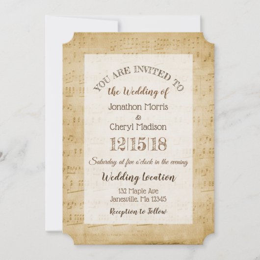  blad Musical Wedding Kaart (Voorkant)