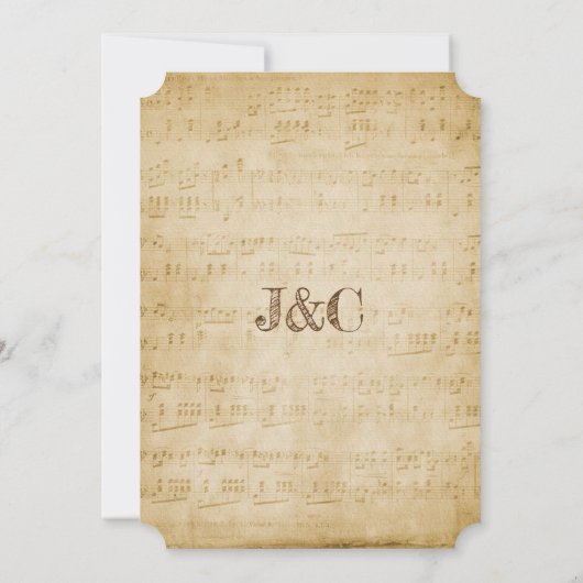 blad Musical Wedding Kaart (Achterkant)