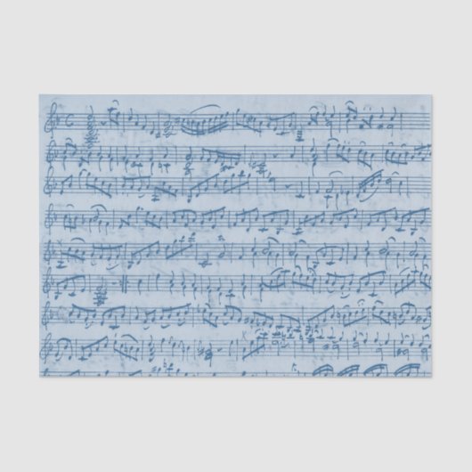 Blad Muziek Blauw handgeschreven  ontkoppeling Tissuepapier (Voorkant)