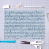 Blad Muziek Blauw handgeschreven  ontkoppeling Tissuepapier (Craft)