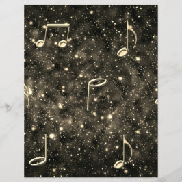 Blad Muziek Collage Gold Black Scrapbooking Paper
