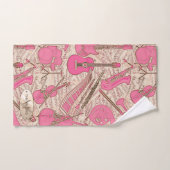 Blad Muziek en instrumenten Roze/Ivory ID481 Bad Handdoek (Handdoek)