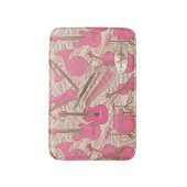 Blad Muziek en instrumenten Roze/Ivory ID481 Badmat (Voorkant Verticaal)
