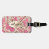 Blad Muziek en instrumenten Roze/Ivory ID481 Bagagelabel (Voorkant horizontaal)