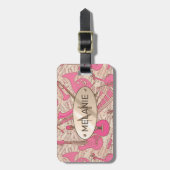 Blad Muziek en instrumenten Roze/Ivory ID481 Bagagelabel (Voorkant verticaal)