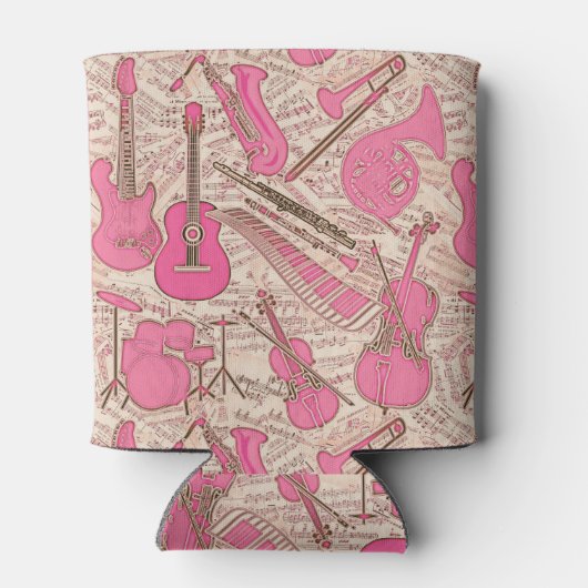 Blad Muziek en instrumenten Roze/Ivory ID481 Blikjeskoeler (Achterkant)