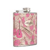 Blad Muziek en instrumenten Roze/Ivory ID481 Heupfles (Rechts)