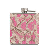 Blad Muziek en instrumenten Roze/Ivory ID481 Heupfles (Achterkant)