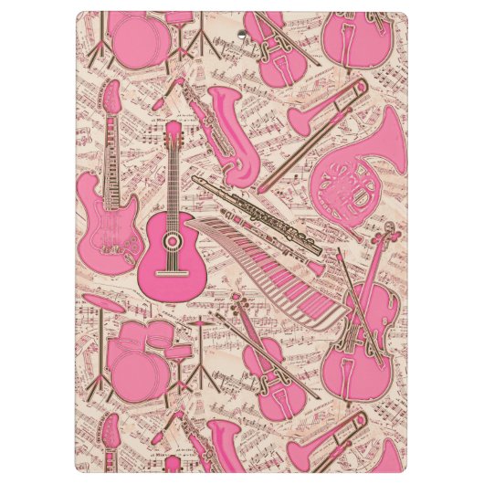 Blad Muziek en instrumenten Roze/Ivory ID481 Klembord (Achterkant)