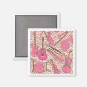 Blad Muziek en instrumenten Roze/Ivory ID481 Magneet (Voorkant / Achterkant)