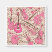 Blad Muziek en instrumenten Roze/Ivory ID481 Magneet (Voorkant)