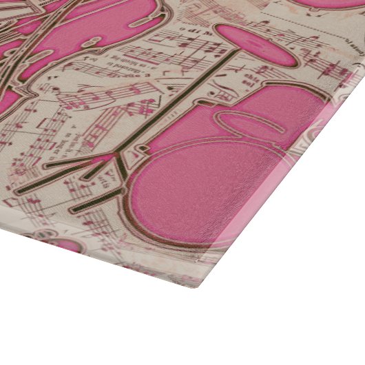 Blad Muziek en instrumenten Roze/Ivory ID481 Snijplank (Hoek)