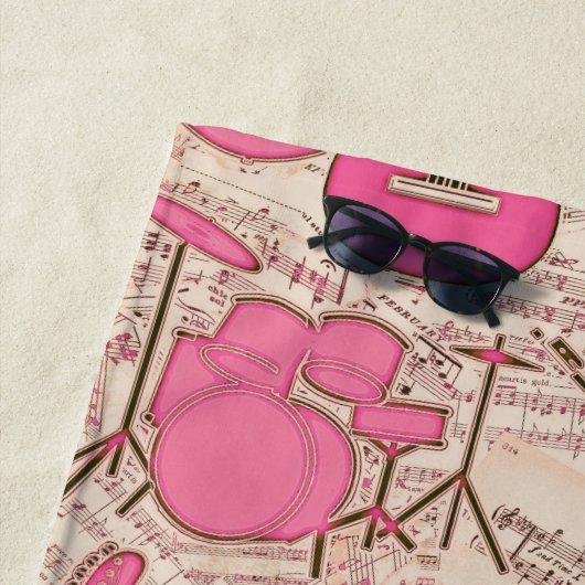 Blad Muziek en instrumenten Roze/Ivory ID481 Strandlaken (In situ)