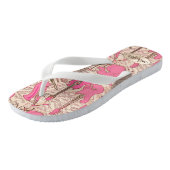 Blad Muziek en instrumenten Roze/Ivory ID481 Teenslippers (Schuin)