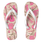 Blad Muziek en instrumenten Roze/Ivory ID481 Teenslippers (Voetbed)