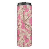Blad Muziek en instrumenten Roze/Ivory ID481 Thermosbeker (Achterkant)