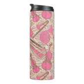 Blad Muziek en instrumenten Roze/Ivory ID481 Thermosbeker (Geroteerd rechts)