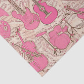 Blad Muziek en instrumenten Roze/Ivory ID481 Tissuepapier (Detail)