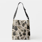 Blad Muziek en instrumenten zwart/goud ID481 Crossbody Tas