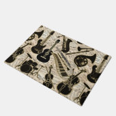 Blad Muziek en instrumenten zwart/goud ID481 Deurmat (Schuin)