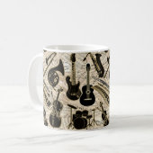 Blad Muziek en instrumenten zwart/goud ID481 Koffiemok (Voorkant links)