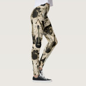 Blad Muziek en instrumenten zwart/goud ID481 Leggings (Rechts)