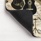 Blad Muziek en instrumenten zwart/goud ID481 Muismat (Hoek)