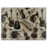 Blad Muziek en instrumenten zwart/goud ID481 Snijplank (Voorkant)