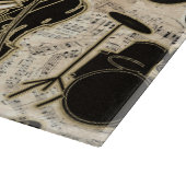 Blad Muziek en instrumenten zwart/goud ID481 Snijplank (Hoek)