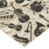 Blad Muziek en instrumenten zwart/goud ID481 Tafelkleed (Gekanteld)